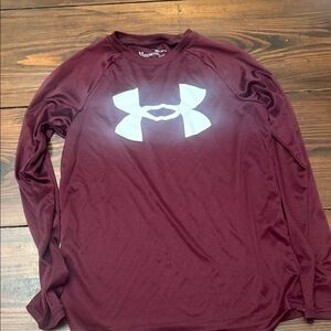 Under Armour Boy’s Burgundy Long Sleeve Tee